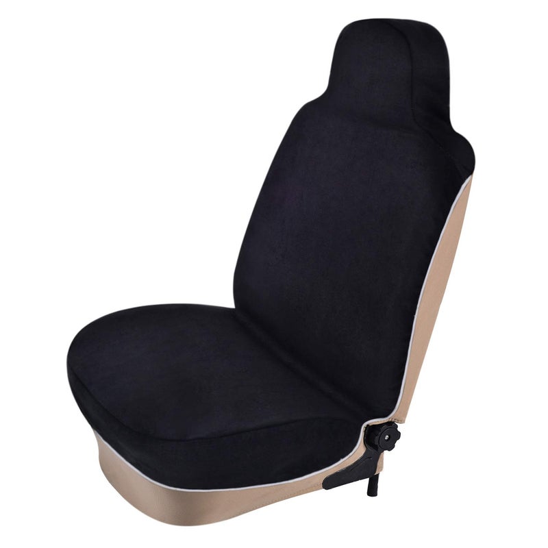Auto Newer Neoprene Waterproof Sweat Towel Car Seat Covers Pets Seat Protector  Bucket Car Seat Covers Front Seats Only  Universal for Cars  SUV  Truck  Fit Running  Outdoor Sports  Pets (Black 1PCS) - Image 1